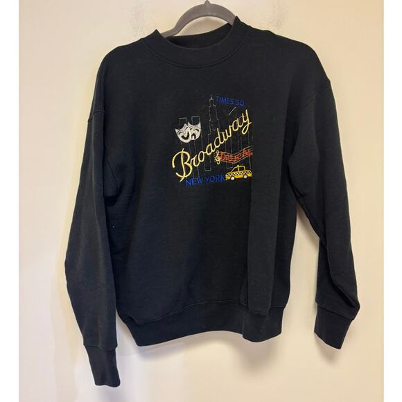 Vintage Broadway New York Times Square Embroidered Sweatshirt Medium - Picture 1 of 5
